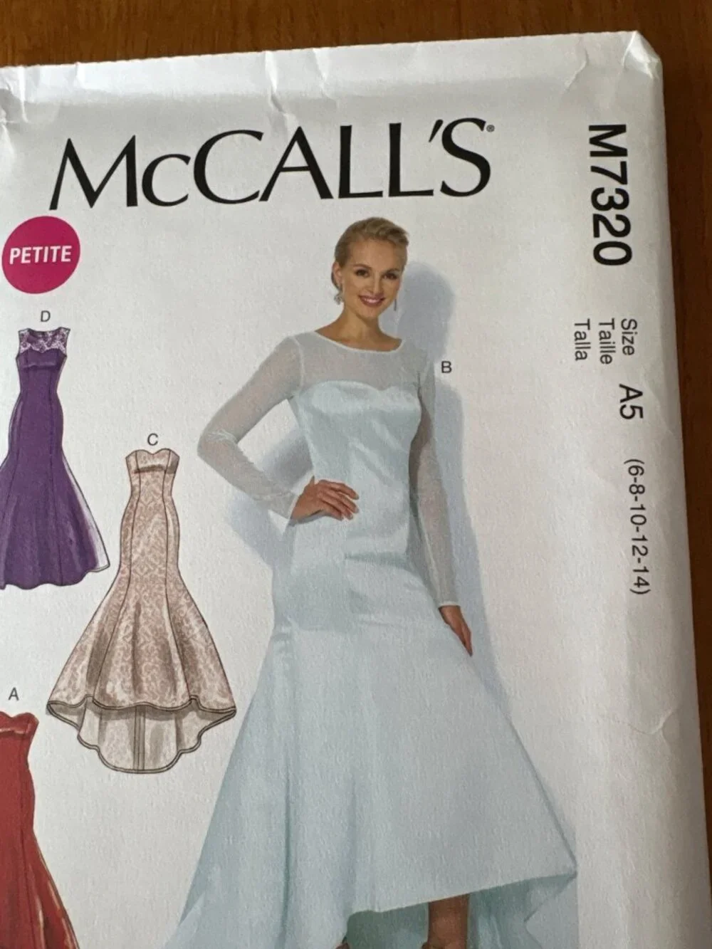 McCalls M7320 Evening Dress Sewing Pattern 6-8-10-12-14 Uncut